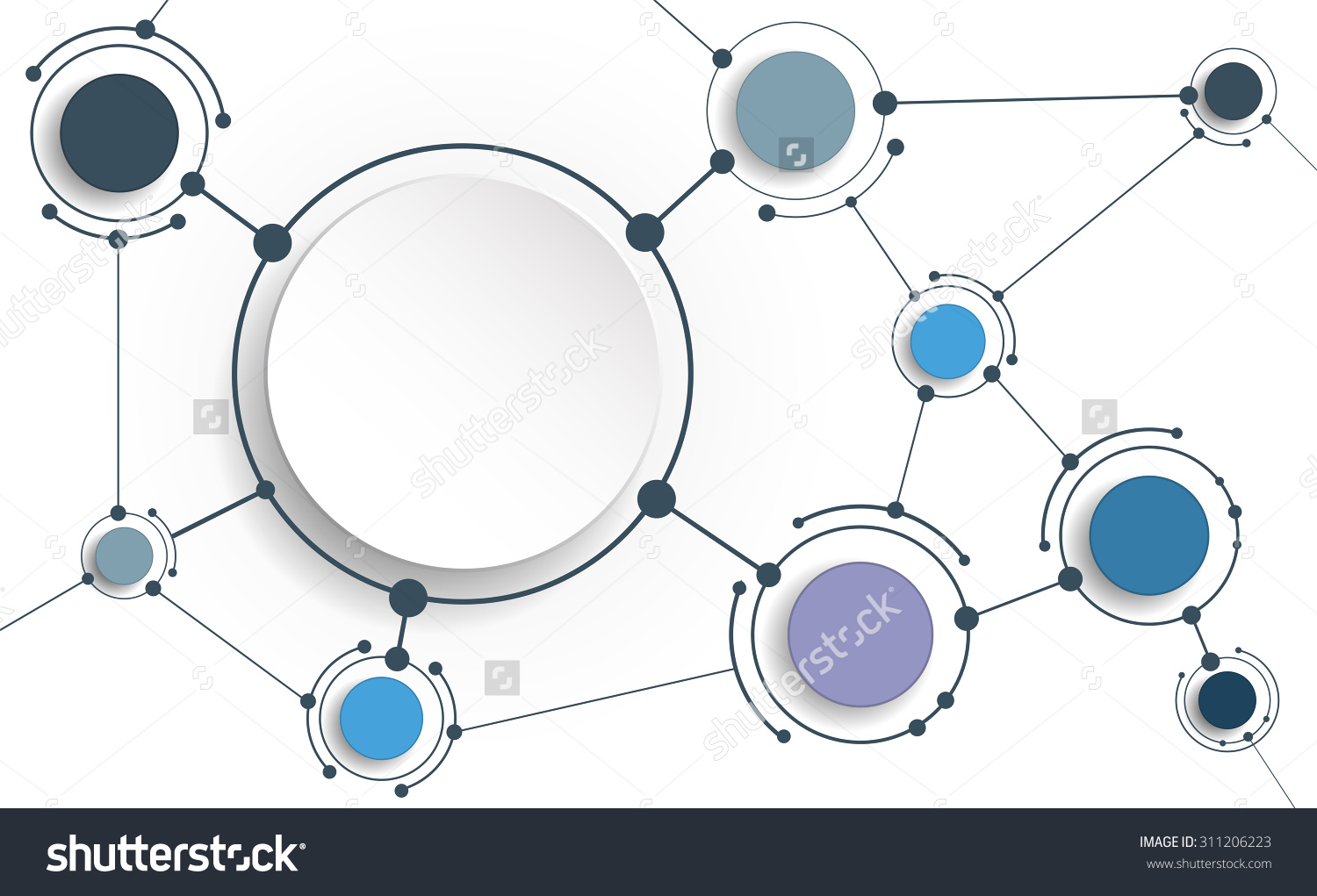 stock-vector-vector-abstract-molecules-with-d-paper-on-light-gray-background-communication-social-media-311206223
